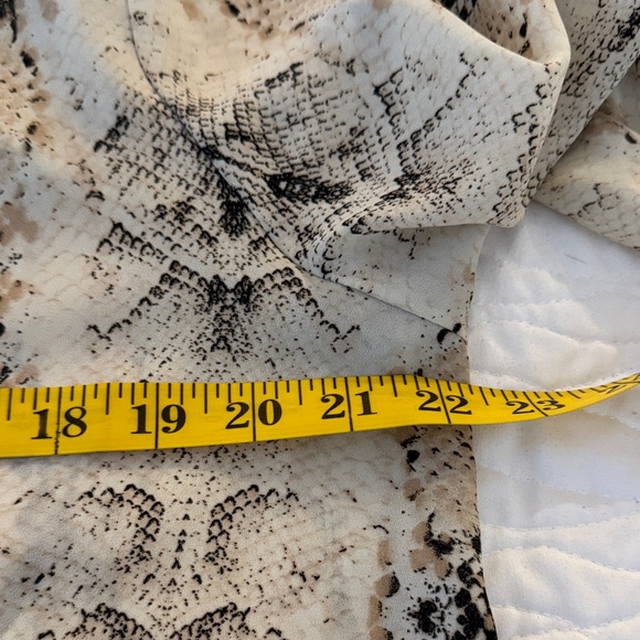 Lush Snake Print Blouse in Cream and Black - Picture 6 of 7
